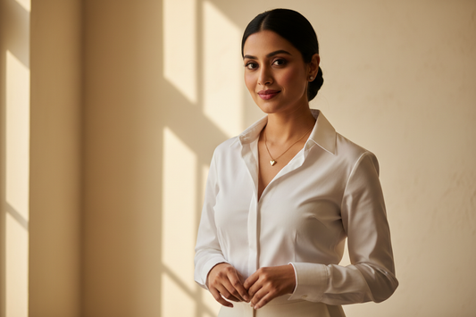 Heart necklace for office wear India — delicate gold heart pendant necklace for everyday professional styling by YUBIRAA, anti-tarnish 18K gold PVD plating