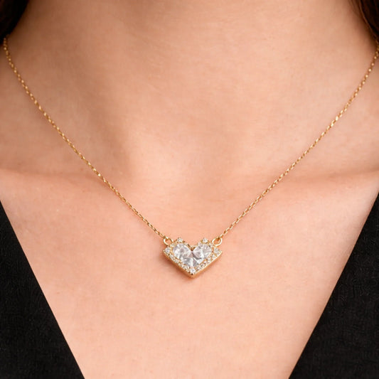 Office wear jewellery for Indian women — delicate anti-tarnish 18K gold PVD necklace by YUBIRAA for everyday office styling