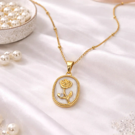 Best everyday necklaces for women India 2026 — minimalist gold pendant necklace for office, casual and Indian outfit styling by YUBIRAA, anti-tarnish 18K gold PVD plating