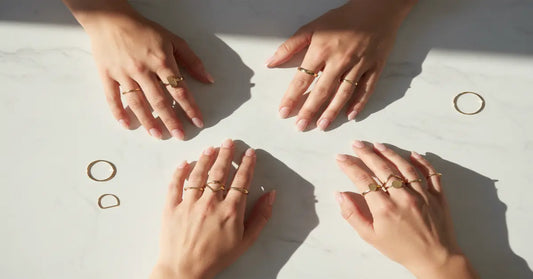 5 ways to style minimalist gold rings — anti-tarnish 18K gold PVD rings by YUBIRAA styled for everyday, office and occasion wear