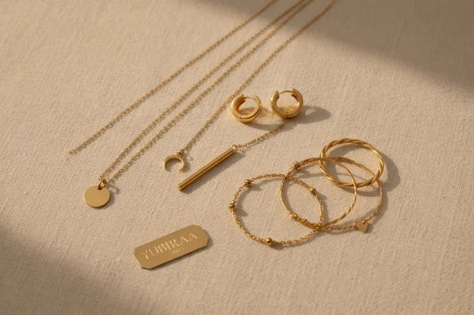 How to build a jewellery wardrobe on a budget — anti-tarnish 18K gold PVD jewellery essentials by YUBIRAA