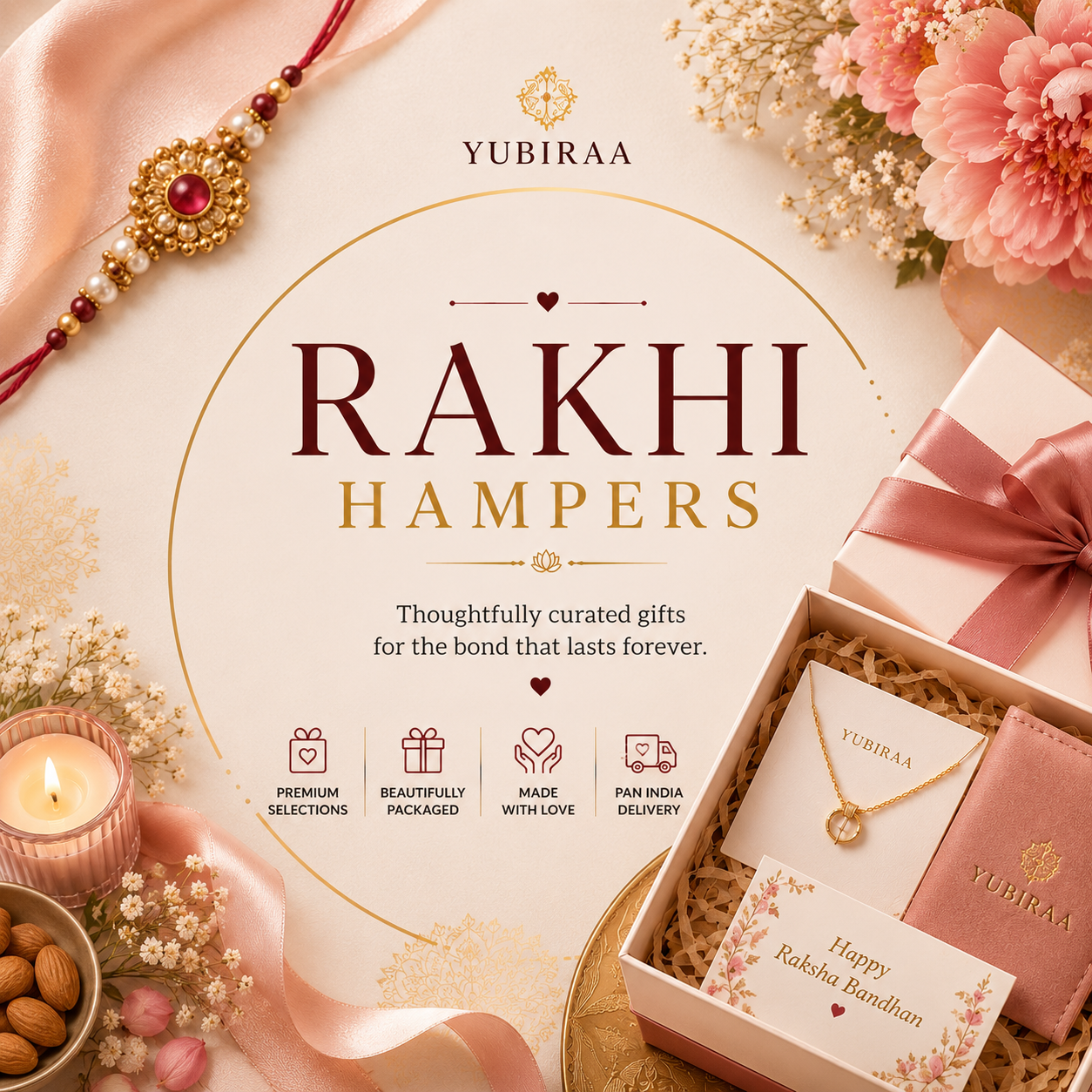 Rakhi Hampers - Thoughtfully curated gifts for the bond that lasts forever | YUBIRAA
