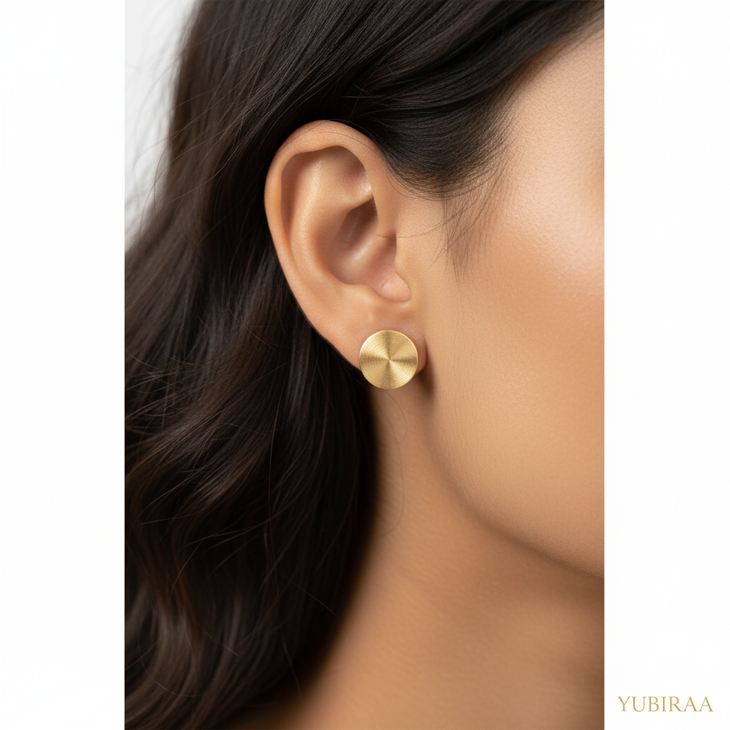 Gold Stud Earrings for Women India — Minimalist Everyday & Office Styles | YUBIRAA