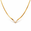 Gold necklace on a white background