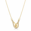 Yubiraa Aura Loop Necklace 18K gold plated cubic zirconia U-loop pendant for office wear & college wear women anti tarnish nickel free India