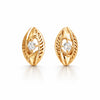 Celeste Marquise gold lever back earrings with marquise stone on white background
