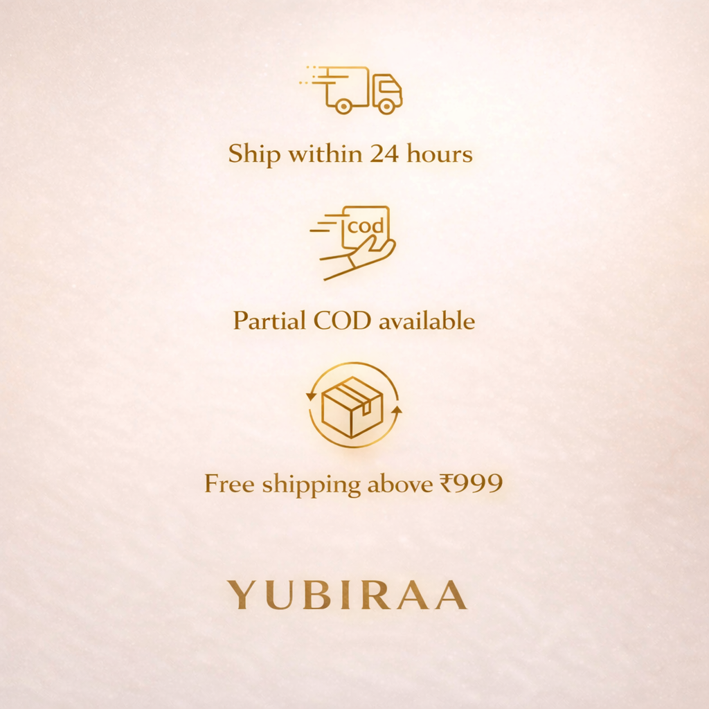 Yubiraa promotional text with icons on a beige background