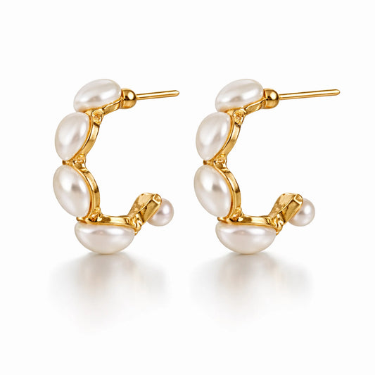 Romantic Heart Pearl Drops Earrings