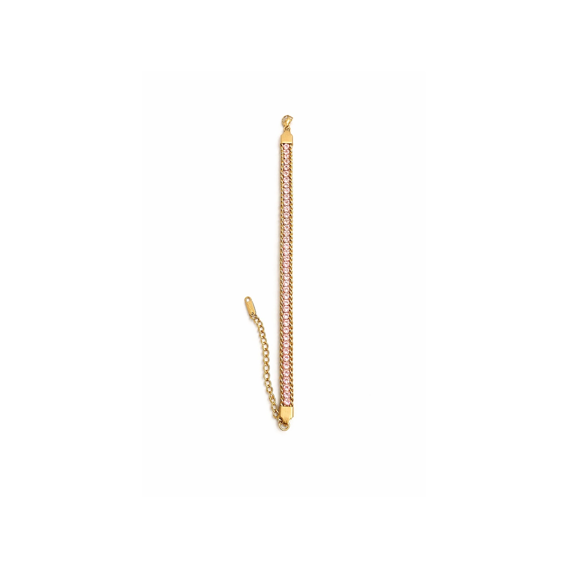 Gold and rose gold chain necklaces on a white background