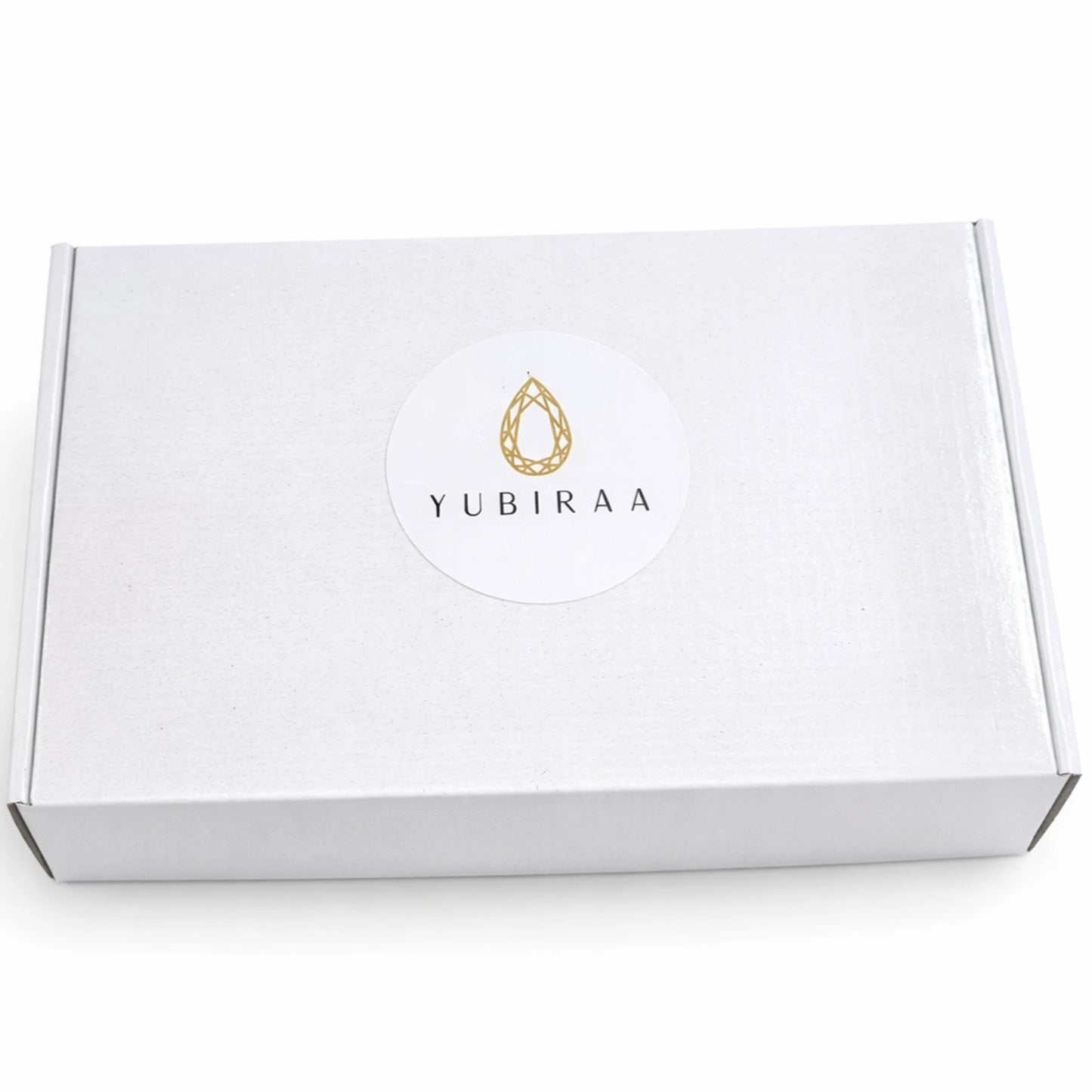 White box with Yubiraa logo on a white background