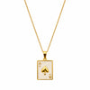 Yubiraa The Ace Edit anti tarnish gold plated necklace with ace of spades pendant, elegant playing card design front view